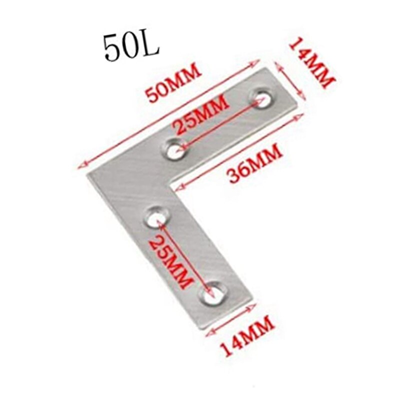10 L-Shaped Stainless Steel Angle Bracket Repair Bracket Angle Steel Reinforced Steel Plate Bracket Furniture
