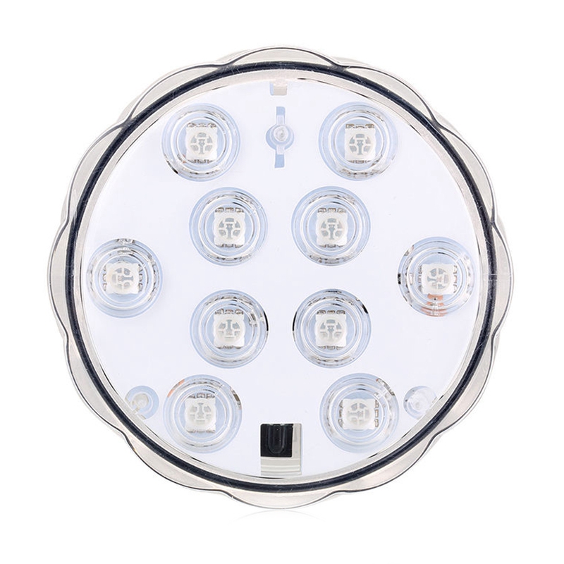 2 stk 10 led nedsænket lys undervands rgb pool / bad / spa lys + fjernbetjening