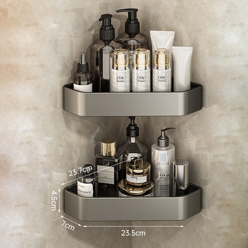 Półka Łazienkowa Organizer na Kosmetyki Aluminiowa Półka na Szampony Półka strąk Prysznic Akcesoria Łazienkowe Szara Półka Ścienna: żółty