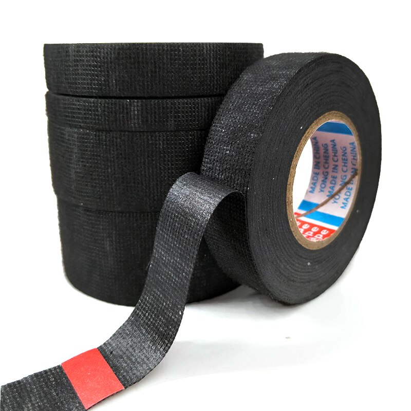 9/15/19/25MM Heat-resistant Adhesive Cloth Fabric Tape For Automotive Cable Tape Harness Wiring Loom Electrical Heat Tape 15M