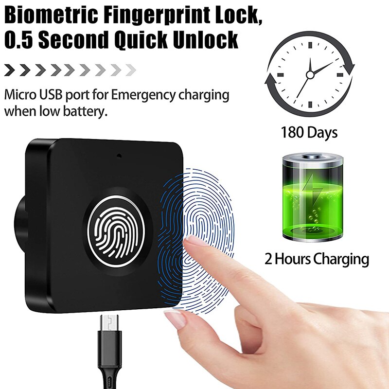 Smart Electronic Cabinet Locks Kit Set, Fingerprint Lock for Box Furniture Drawer Lock Cupboard, Home & Office File