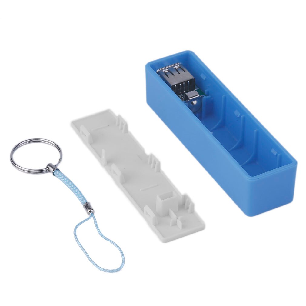 2600mAh Portable Size No Battery Powerbank 1*18650 Battery External Backup Battery Charger Power Bank Case For Smart Phone: Blue