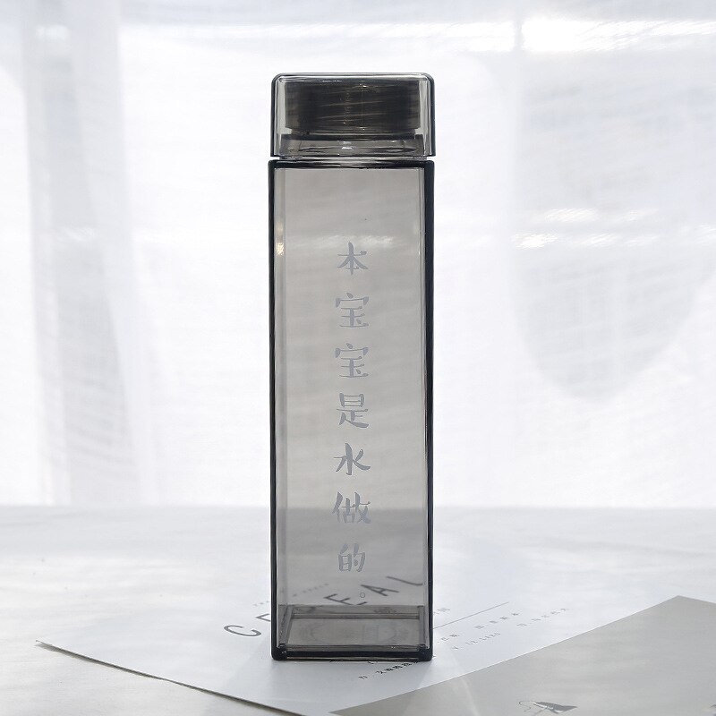Simpelt vand kop kvindelige dejlige studerende vandflaske briefplast kop firkantede drikkeflasker genstande: P6