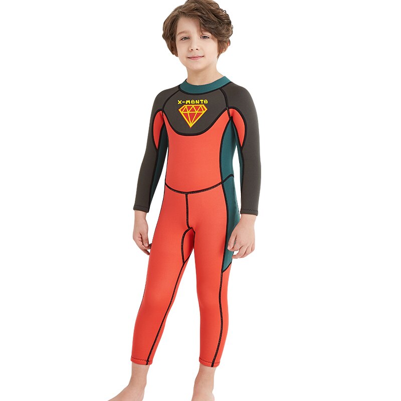 2.5mm Boy Superman Neoprene Wetsuit Keep Warm Spearfishing Diving Suit Children Surf Wet Suit X-MAN Swimming Suit for Boys