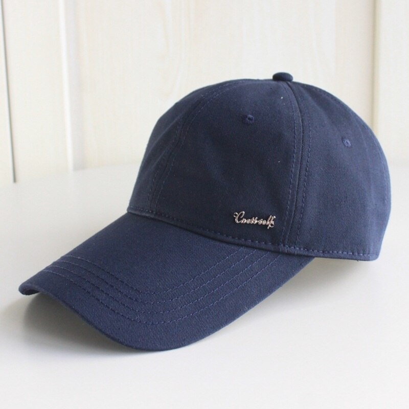 9cm long visor large head Man Big Size Causal Peaked Hats Cool Fishing Hat Man Plus Size Baseball Caps 55-60cm 60-66cm: Navy blue / 56-60cm