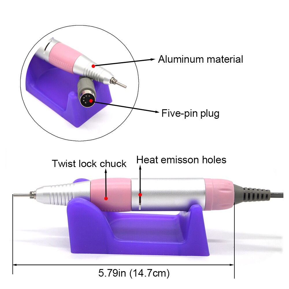 35000 RPM Nail Drill machine Pro Electric File Machine+150pcs Sanding Bands+30pcs Nail Drill Bit