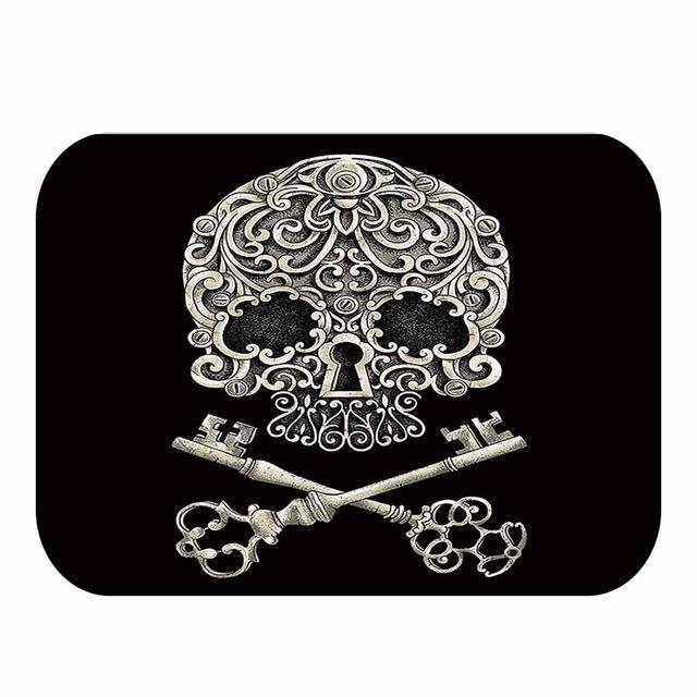 Tapis de bain en flanelle avec tête de mort, décoration d'intérieur, paillasson antidérapant, tapis de bain: 11