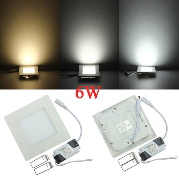 6 Watt Vierkante Led Light Plafond Inbouw Keuken Badkamer Lamp AC85-265V Led Down Light Warm Wit/Koel Wit/natuurlijk Wit