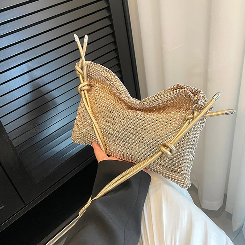 Pochette de luxe pour femme, diamant brillant, initié, sac à main chic, sac à main biscuits, sac à main de soirée pour femme, Rotterdam Kle: Or