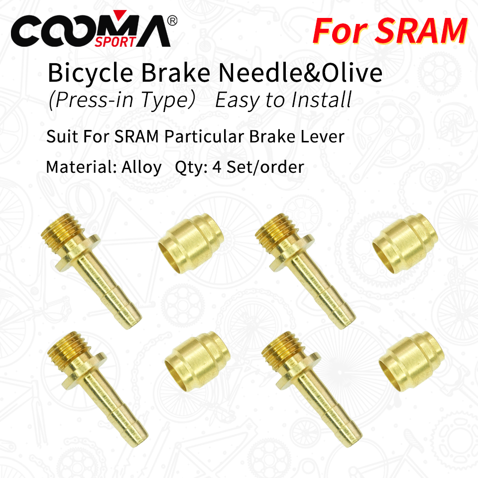 Fahrrad-Hydraulikbremsschlauchnadel und Olive für AVID SRAM Bremshebel-Bremssattel, Widerhaken und Kompressionsverschraubung, Typ M2.0, Rot/Silber: Licht Gelb