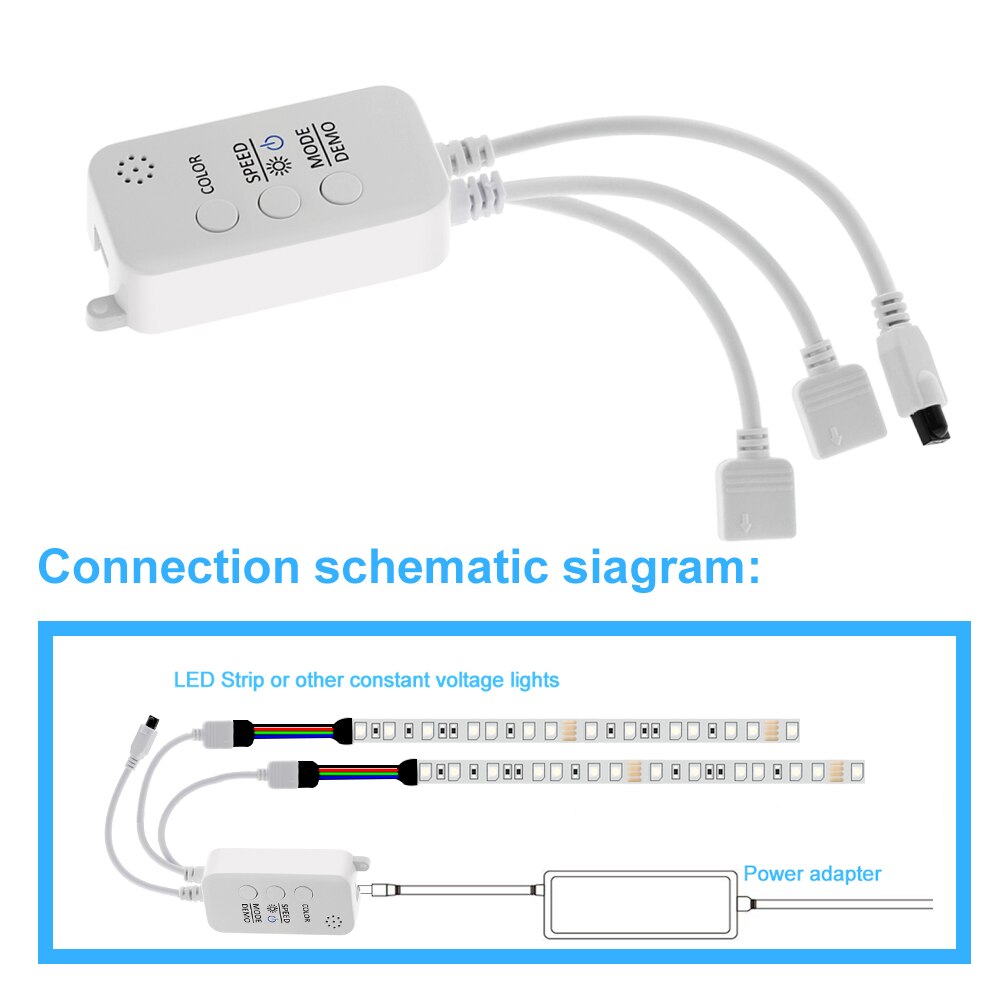 Rgb Led Controller DC12V Bluetooth Muziek Controller Met Timer Modus + 40 Sleutel Ir Afstandsbediening Voor 2835 5050 Rgb led Strip Licht