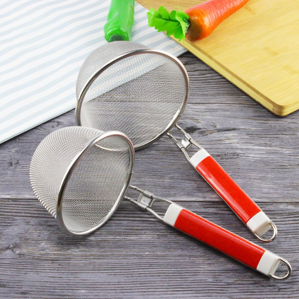 1 Pc Rvs Pasta Mand Mesh Spider Voedsel Knoedel Noodle Zeef Micro-Geperforeerde Zeef Skimmer Voor Keuken