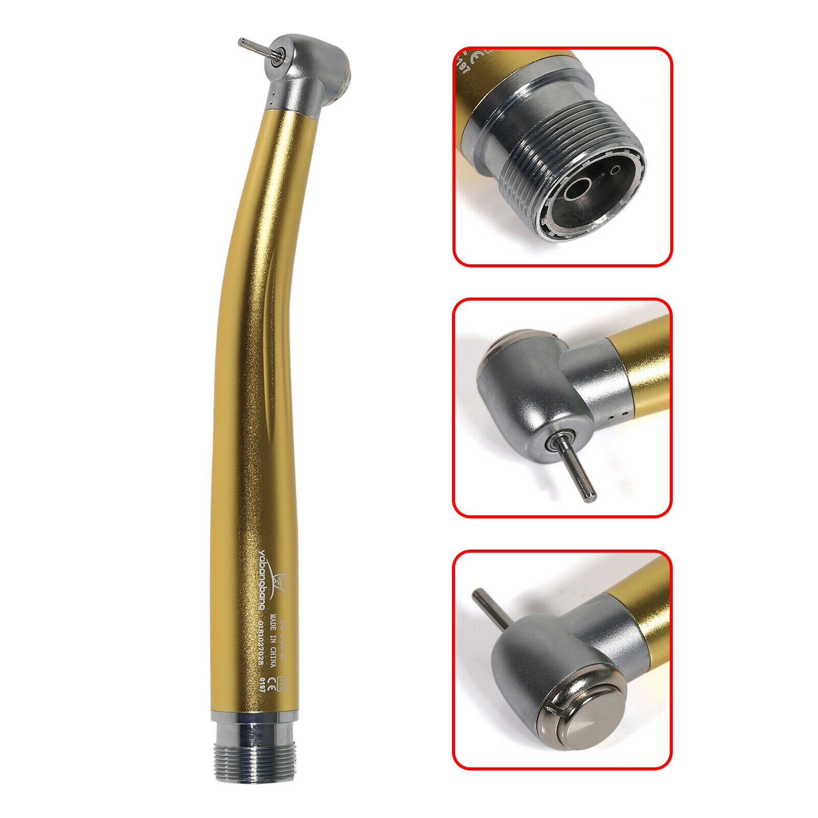 Pieza de mano quirúrgica Dental de alta velocidad, turbina de aire con botón de cabeza estándar y cartucho, estilo NSK Pana Max, 2/4 agujeros, Color dorado: 2 Hole