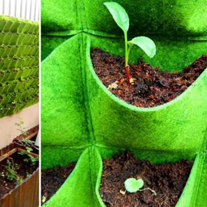 Tenture murale sacs de plantation 2/3/4/6/9 poches vert sac de culture jardinière verticale jardin potager vivant sac de jardin fournitures pour la maison