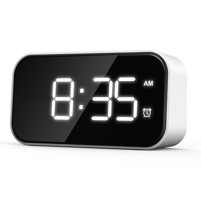 Digital Alarm Clock Full LED Mirror Screen 5-inch Digital Touch Alarm Ultra-large Volume Alarm Clock Easy To Use: 02