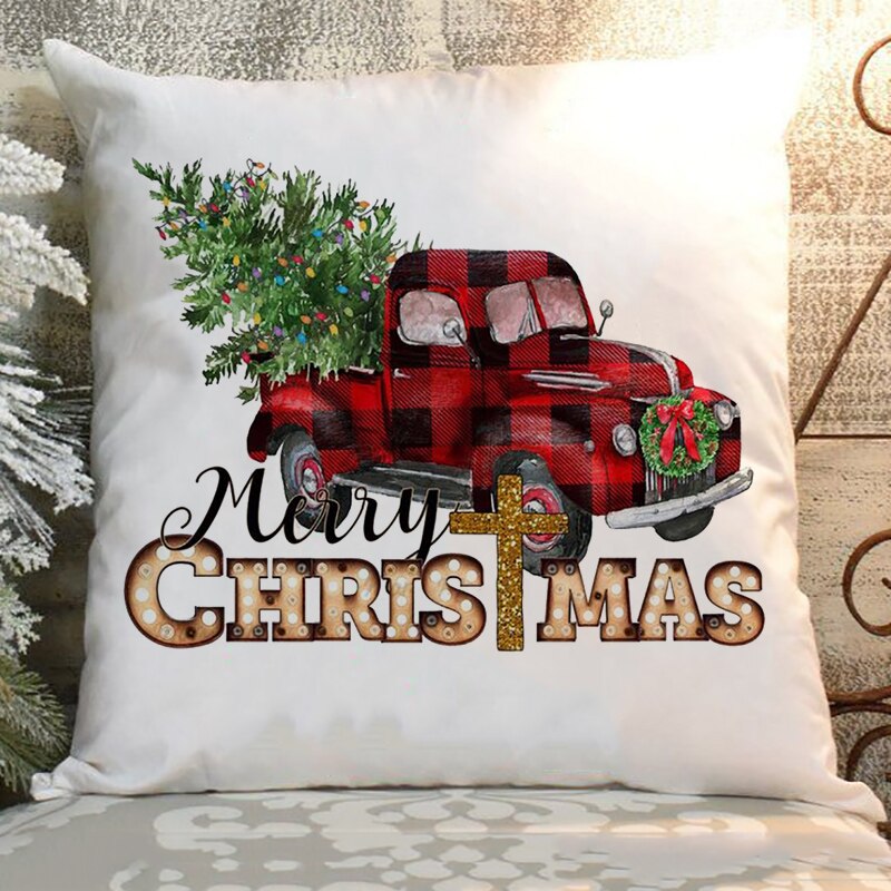Kerst Kussenhoes 45*45 Kussensloop Sofa Kussens Kussenslopen Film Kijken Kussenslopen Home Decor Feestdagen: Z21097-DCCWH-M