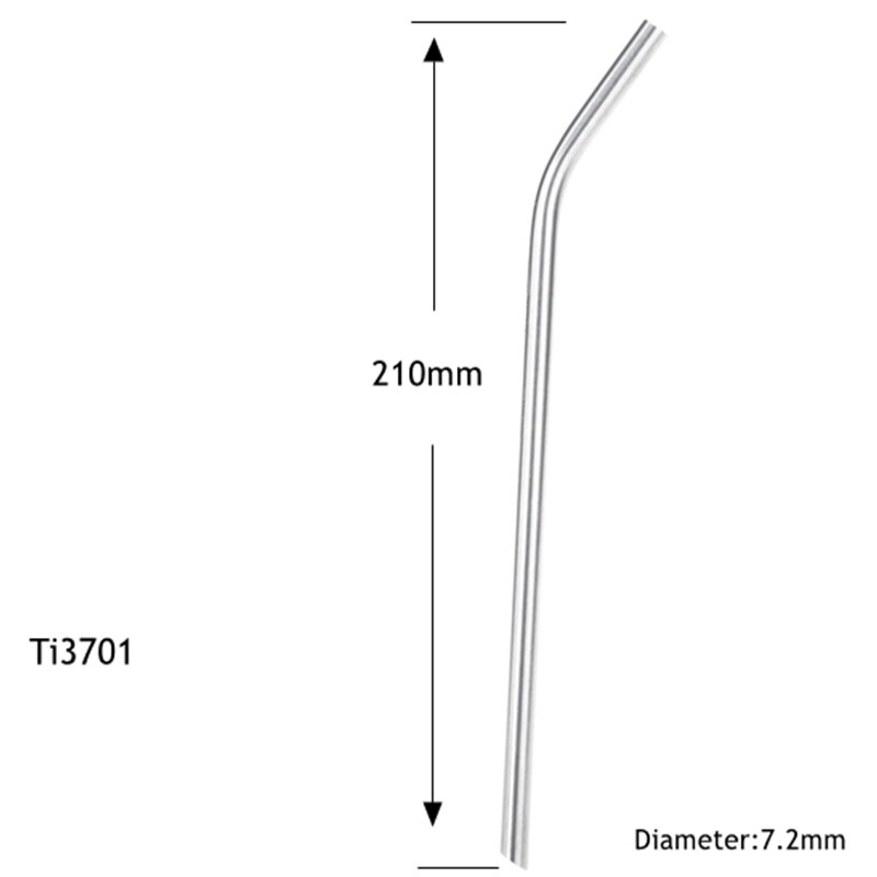 Keith Pure Titanium Stevige Gebogen Rechte Drinkt Stro 210Mm Gezonde Bacteriostatische Stro Herbruikbare Metalen Rietjes