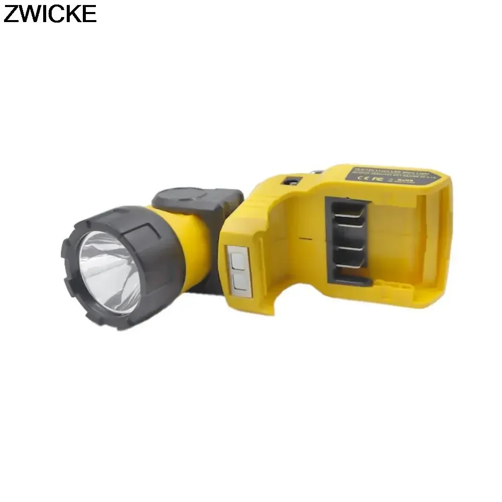 Voor Dewalt 10.8 V-12 V Li-Ion Batterij DCB124 DCB120 DCB123 Oplaadbare Draaibare Zaklamp Lampen Outdoor Zaklamp LED werklamp
