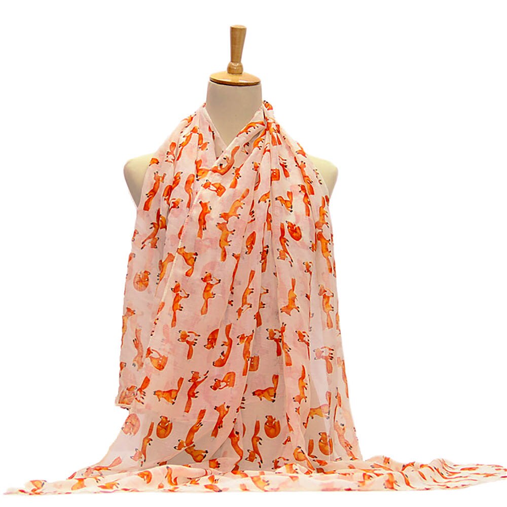 Kvinder voile 4 sæsoner søde lilleprint sjal wrap super blød: Lyserød