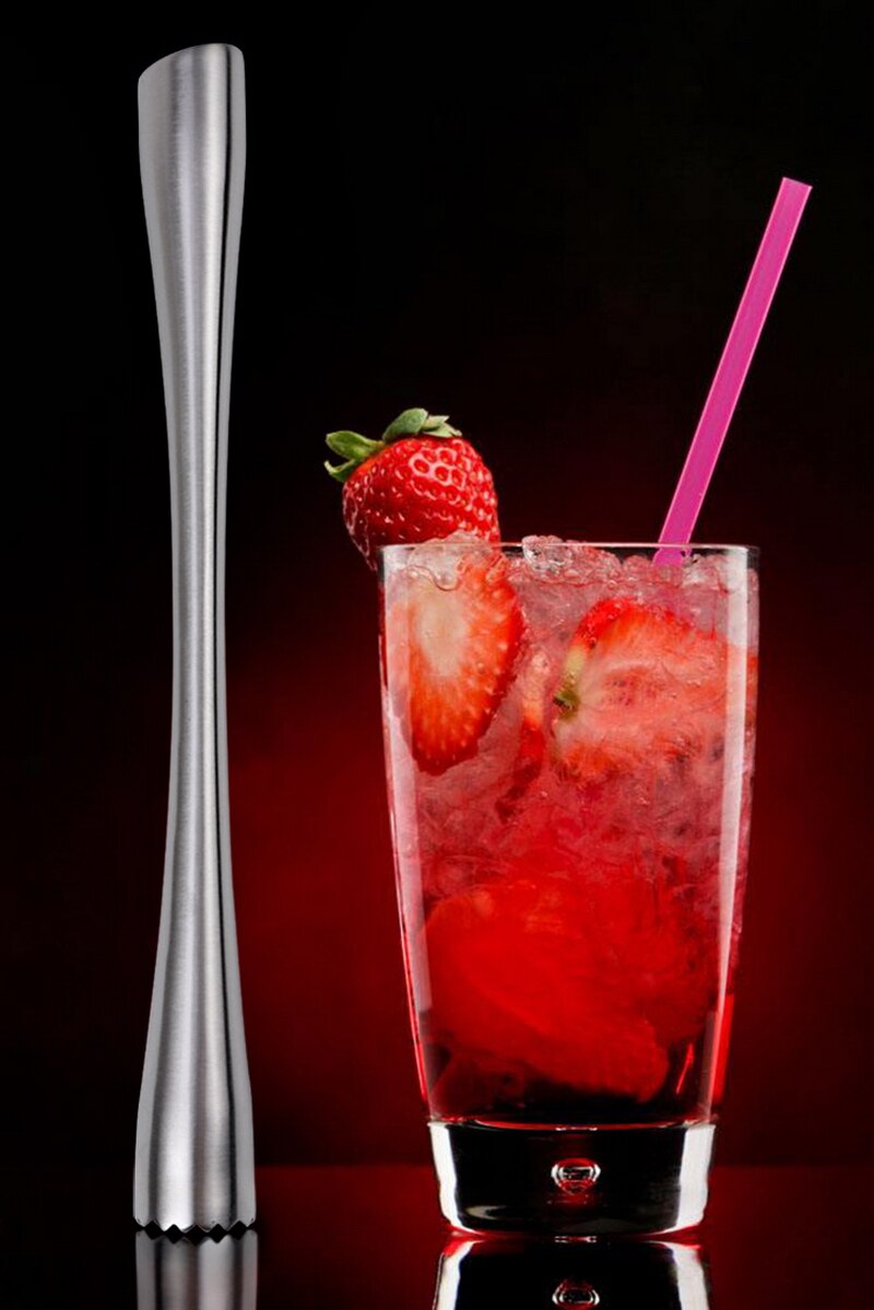 plus Acero inoxidable largo cóctel camarero paleta herramienta de barra trituradora de hielo agitar mufla Caipirinha Pestles