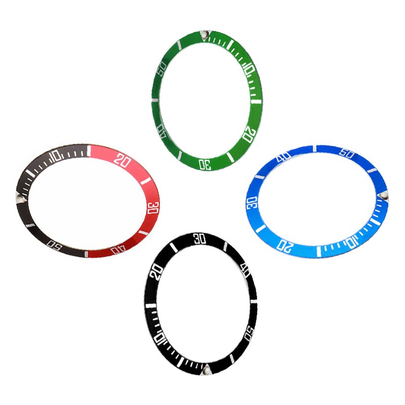 Bisel de plástico para reloj, 4 colores, 38mm de escala, anillo de inserción exterior, Kit de herramientas de reparación de reloj de pulsera, bisel de joyería, caja de relojes