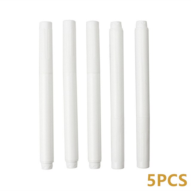 1Pcs White Liquid Chalk Marker Pen Used On Glass Windows Chalkboard Erasable Blackboard Pen Liquid Ink Pen Dust-Free Chalk: 5PCS White Pen