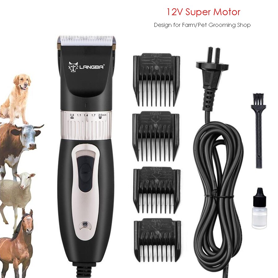 Tondeuse électrique professionnelle pour animaux de compagnie, 220V AC, haute puissance, pour ferme, toilettage, salon de coiffure, moteur 12V, 33 dents en céramique