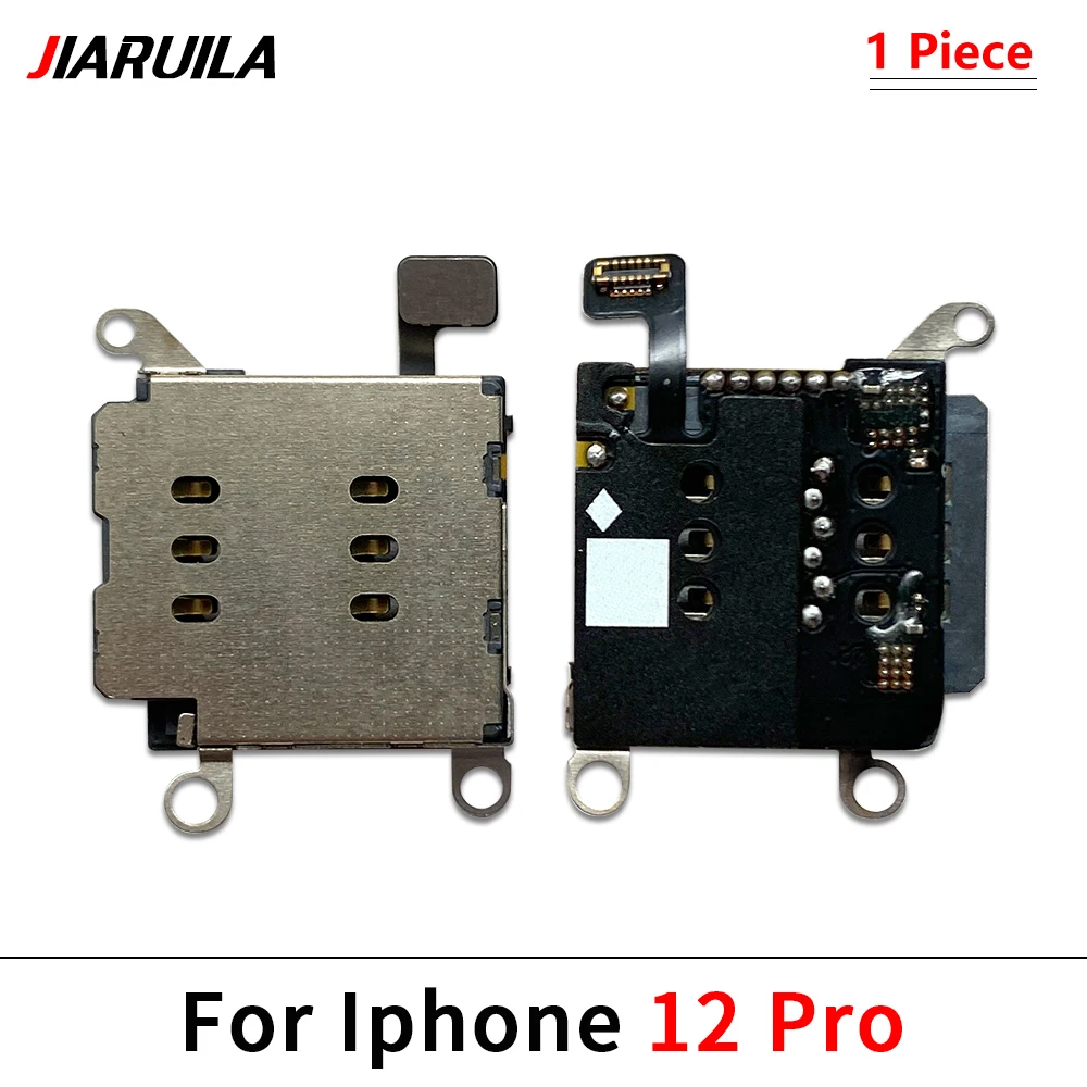 SIM Card Reader For Iphone 15 14 13 12 Pro Max Mini Plus Dual SIM Card Slot Socket Inner Adapter Flex Cable Replacement Parts: Silver