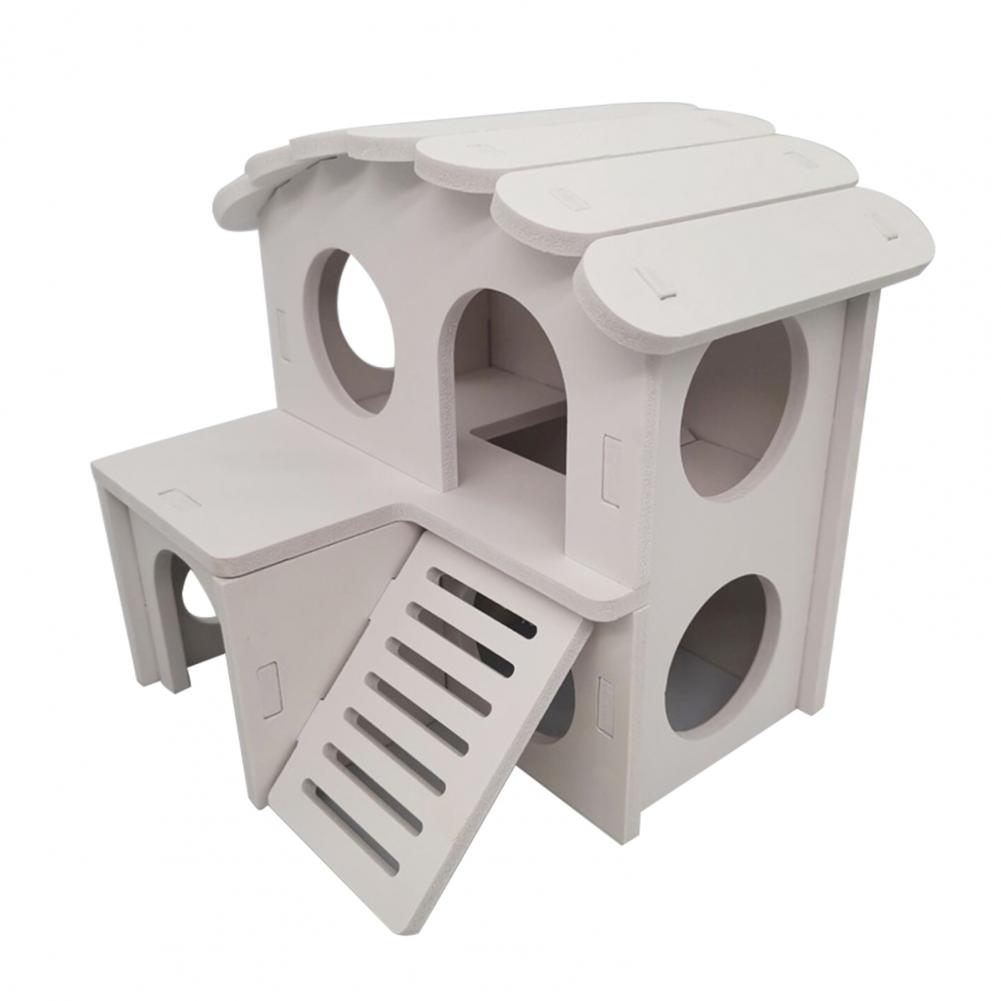 Safe Pet Landscaping Ventilated Mouse Sleeping Nest House Toy for Rat Hamster Villa Small Pets House: White