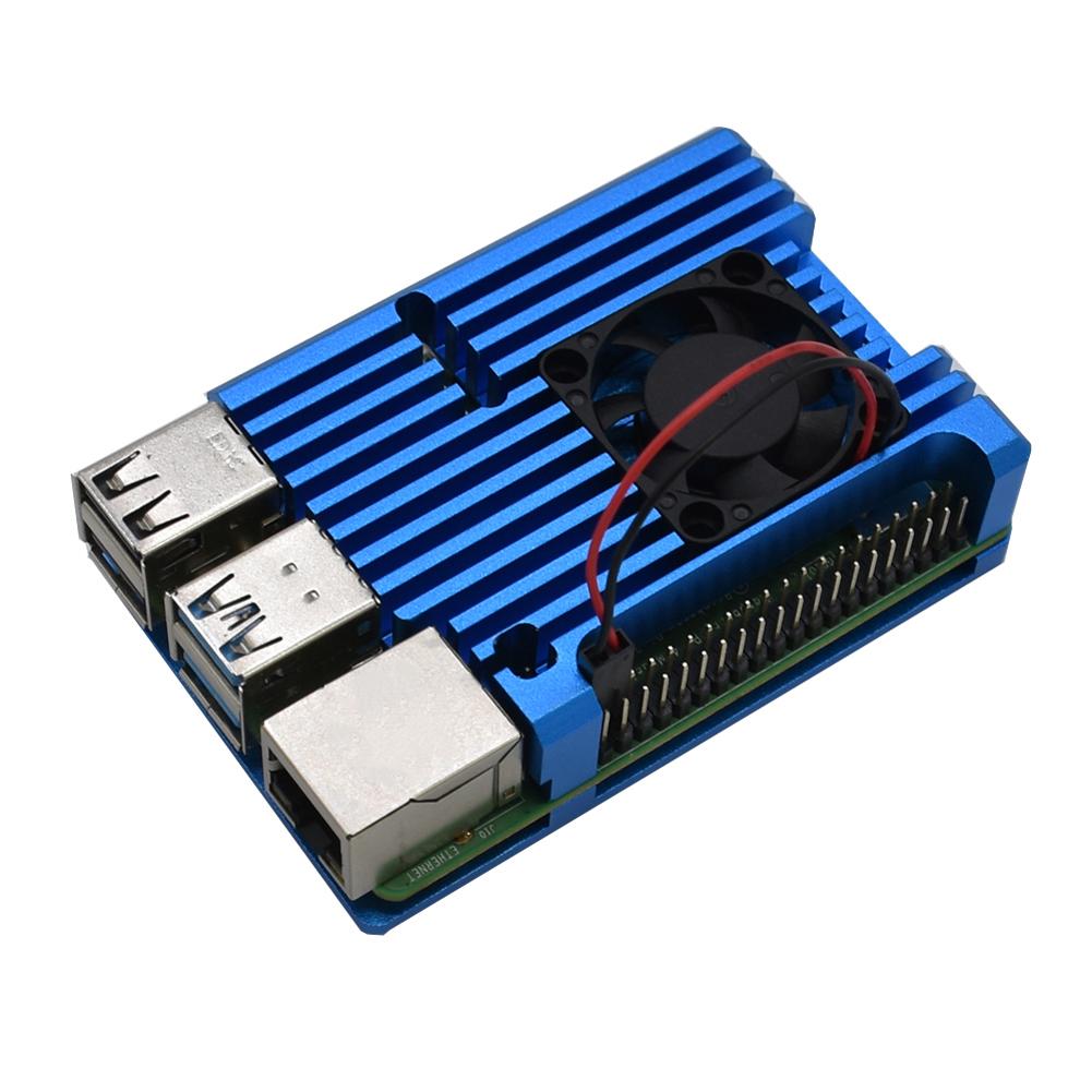 CNC de étui de protection de dissipation thermique en métal d'alliage d'aluminium de type B avec le boîtier de radiateur en métal de coquille de refroidissement passif de ventilateur simple: Blue