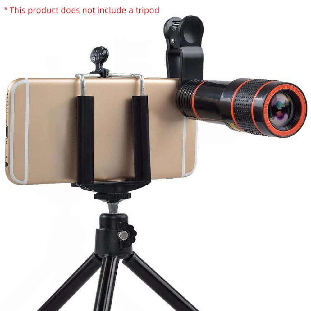 Universal Mobile Phone Telephoto Lens 12X Zoom HD Telescope Telephoto Mobile Phone Camera Lens with Clip