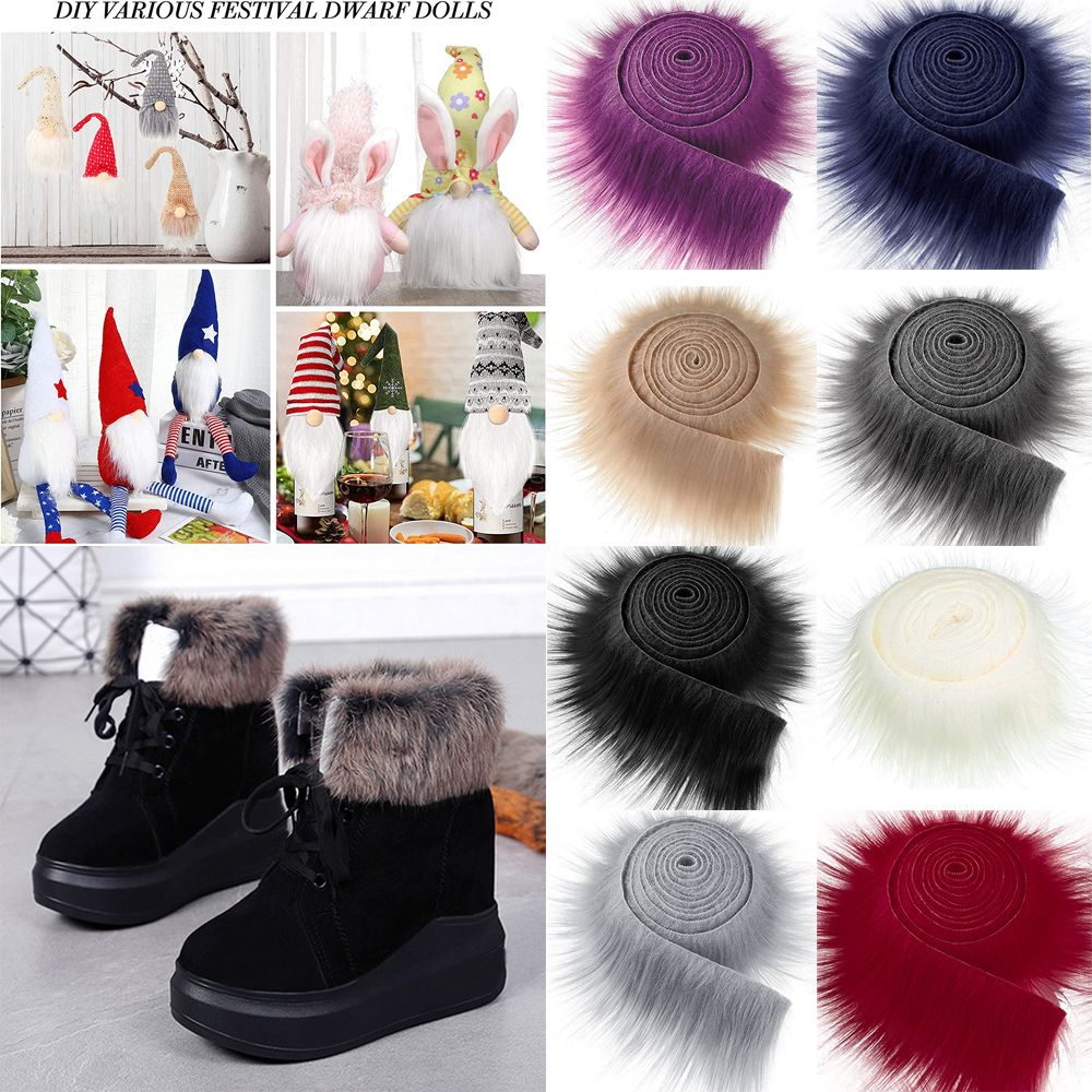 1.5M Faux Fur Ribbon Tapes DIY Apparel Sewing Fluffy Trim Trimming Fabric Home Sewing Costume Plush Stripe Collar Cap Cuff Decor