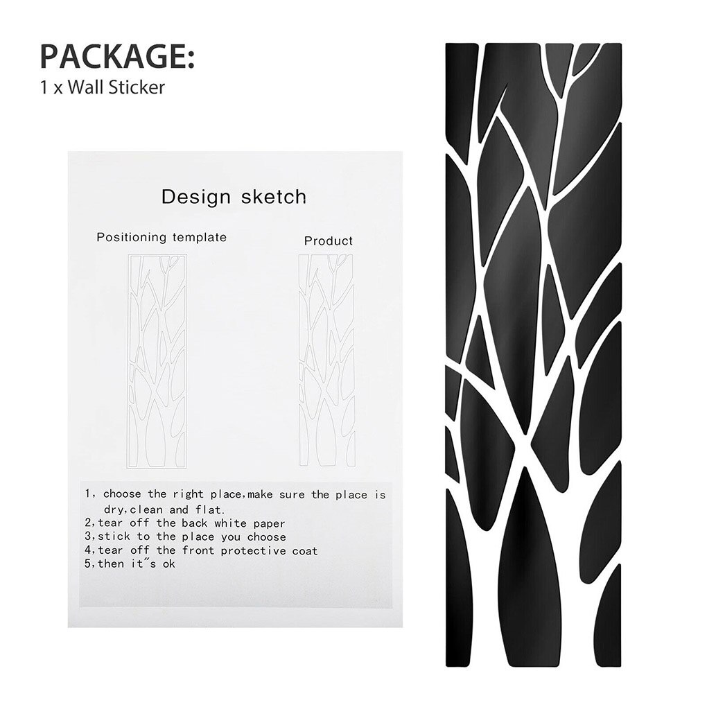 1pc Modern Tree Wall Sticker Living Room Mirror Finish Acrylic Art Wall Decal Home Decor Removable Decoration Sticker