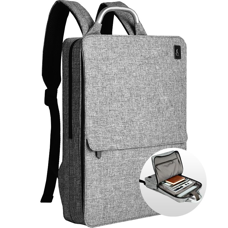 CAI Impermeabile 14 da 15.6 pollici Del Computer Portatile Zaino Uomini/Donne di lusso Sottile Sacchetto di Scuola zaino Da Viaggio di Affari di Stile di Modo bookbag: 1430 Gray