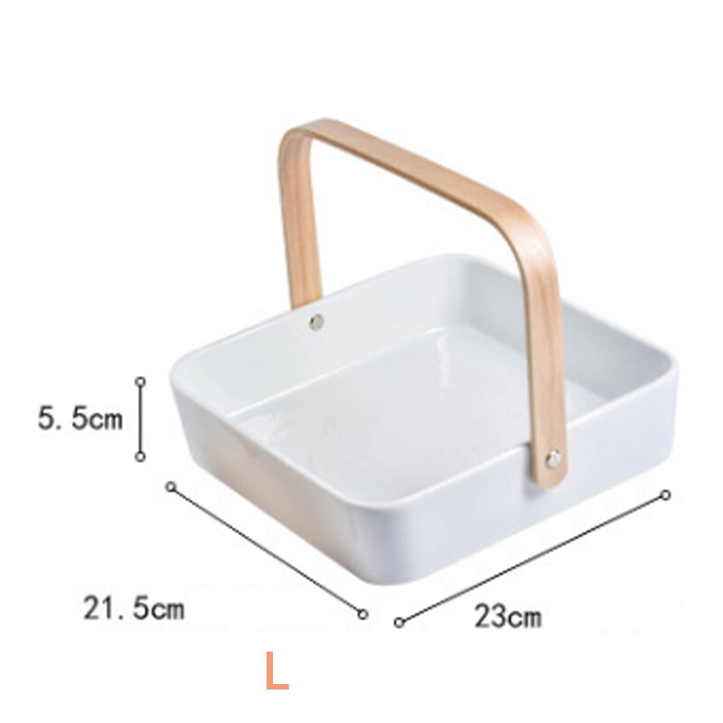 Nordic Ceramic Candy Dish Nut Candy Baskets Multi-grid Dried Fruit Nut Snack Storage Plates Kitchen Decorative Tray with Handle: 6