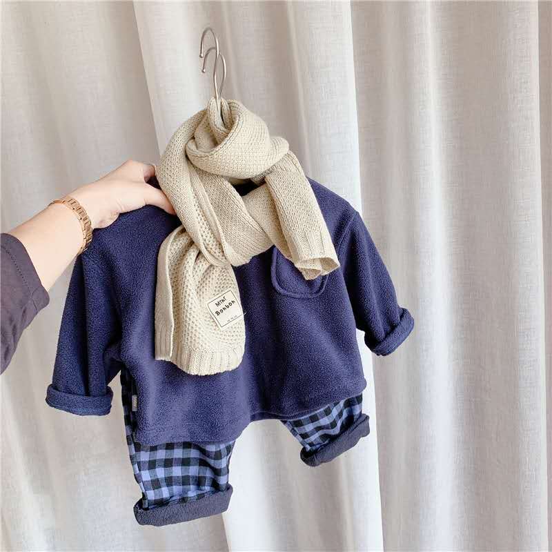 Kinderkleding Herfst En Winter Meisjes Herfst Koreaanse Versie Van Wol Kinderkleding Lam Trui: Blauw / 110cm