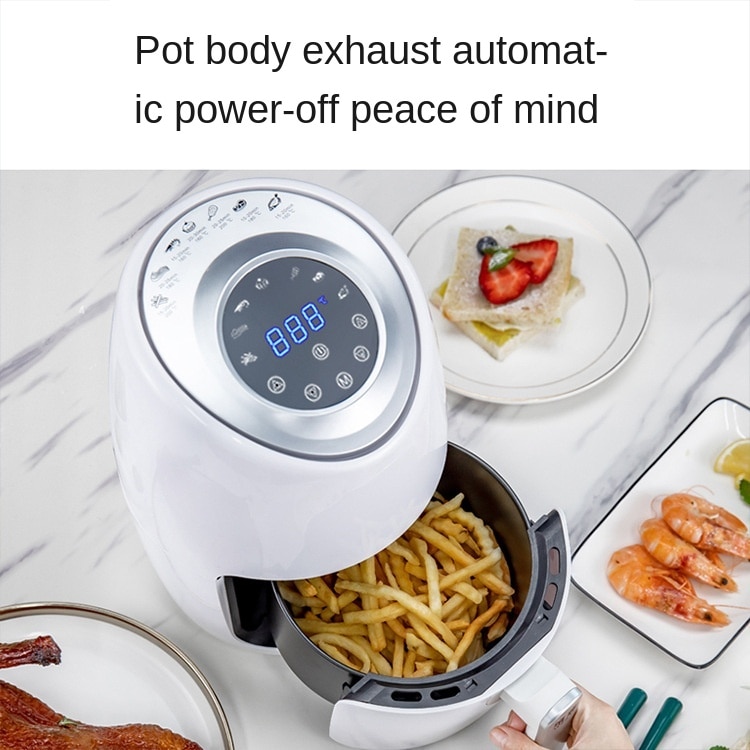 220V Mini Air Fryer Smart Touch Panel Fume Free Fries Machine Automatic 2.6 L Frye