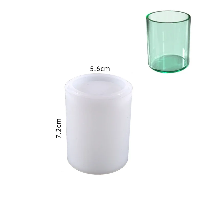 Caja de almacenamiento de portalápices, moldes de silicona para arcilla, florero, hormigón, cemento, Molde de resina, vela de aromaterapia, molde para taza: Amarillo claro