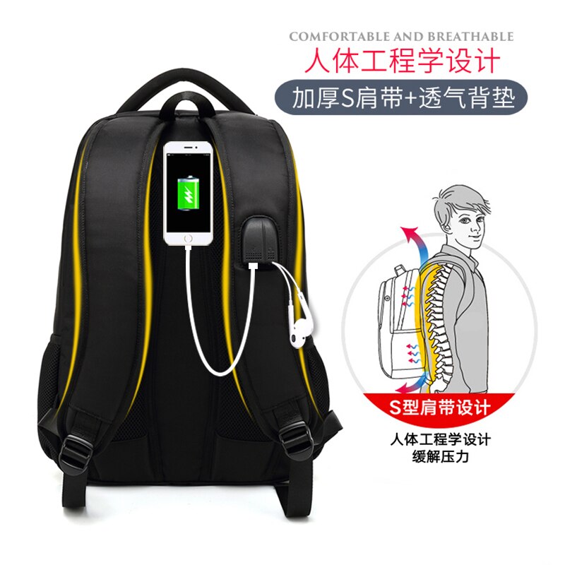 Herrenrucksack, freizeit- und reisetasche mit usb- #39 , atmungsaktiv, business-laptoptasche, schulrucksack, großes fassungsvermögen, marken-schulrucksack