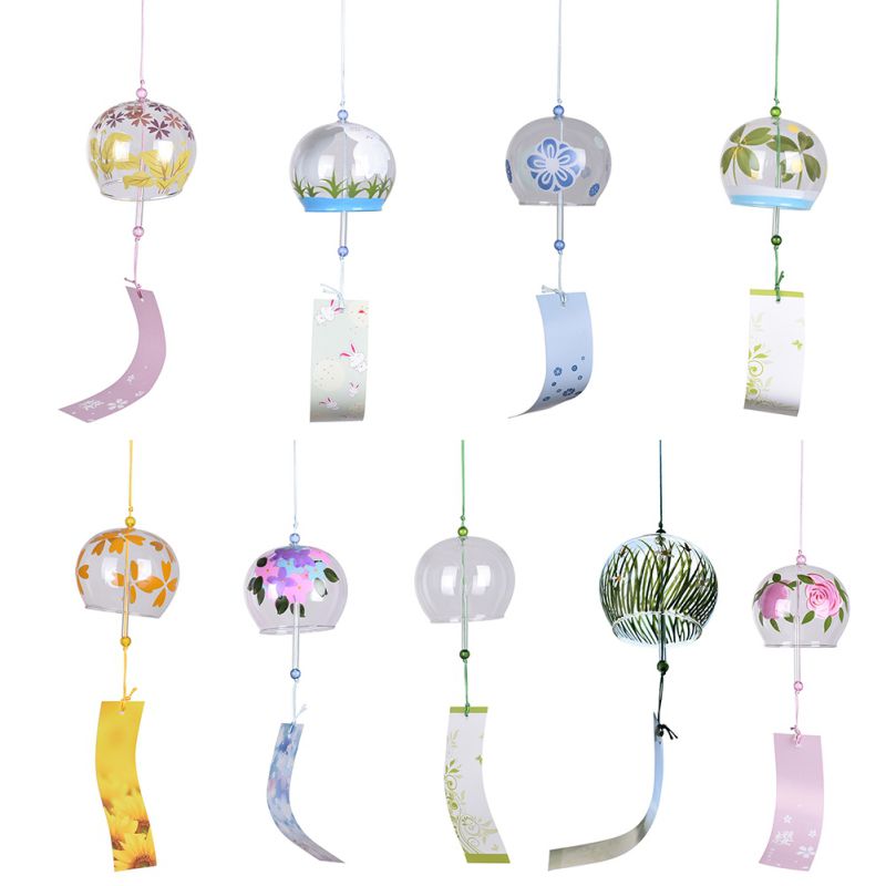 Moda vento sinos pintura de vidro artesanal e sinos de vento porta decoração presente para a menina presente natal sinos vento decoração 2