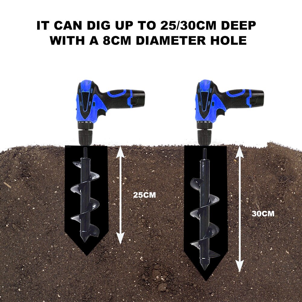 Garden Tools Yard Butler Garden Auger Drill Bit Planting Irrigation Weeding Steel Tool for Garden Post Hole Digger Tool