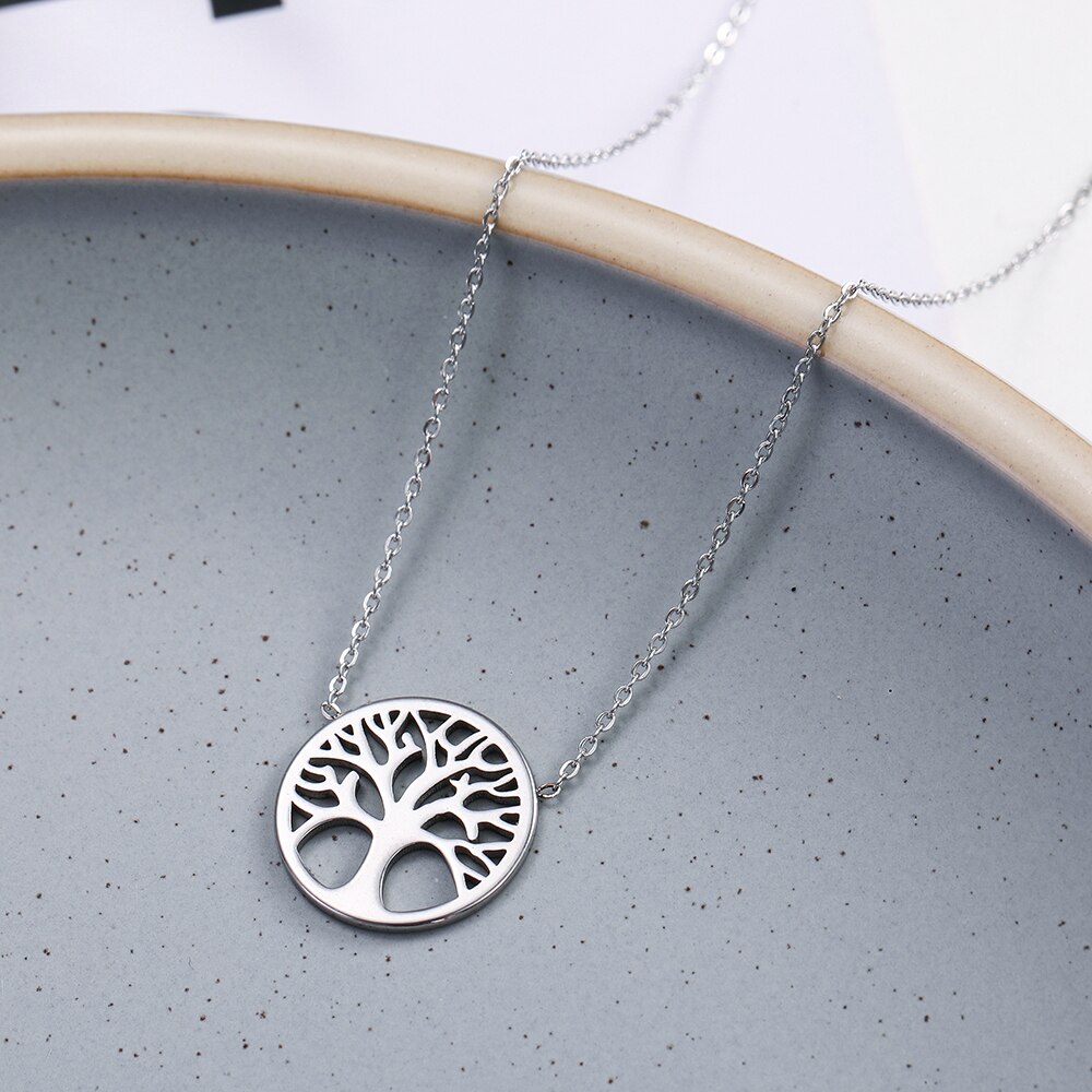 Skyrim Wikinger Baum des Lebens Anhänger Halsketten für Frauen Edelstahl Ästhetischen Halsband Nacken Kette Schmuck Geburtstag 2022