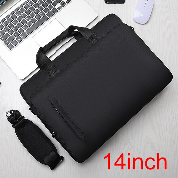 Laptop Briefcase Bag 14&15.6 inch Waterproof Notebook Handbag Business Shoulder Bag for Men and Women: 14BLACK