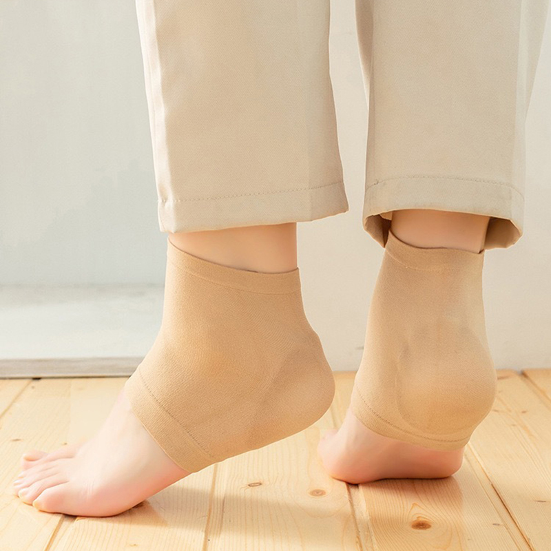 Gel Siliconen Hiel Beschermer Mouw Hiel Pads Hak Cups Plantaire Fasciitis Ondersteuning Voeten Verzorging Huidherstel Kussen Halve Meter Sokken