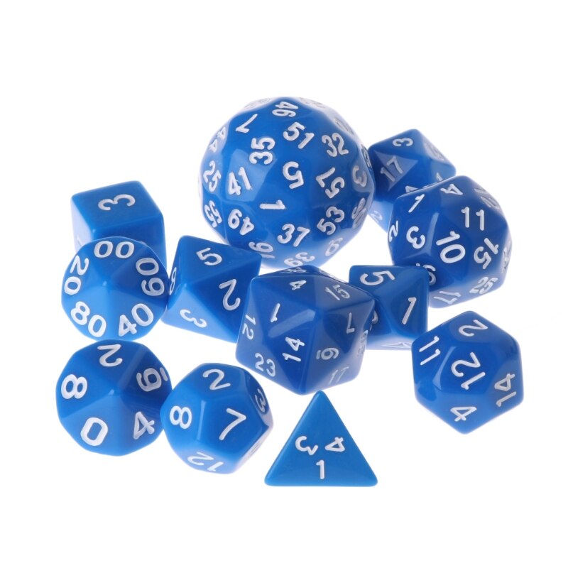 12 kpl/sarja monipuolinen monitahoinen noppa  d4 d6 d8 d10 d12 d20 d24 d30 d60