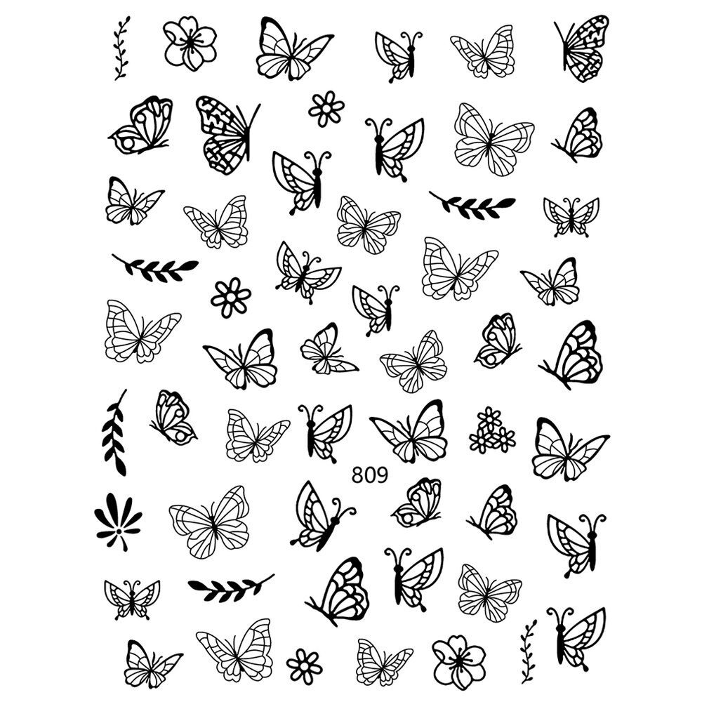 Nail Vlinder Sticker 3D Stickers Leuke Vlinder Nail Stickers Waterdicht Verfraai Nails Diy Template Creatieve Stickers: Y93