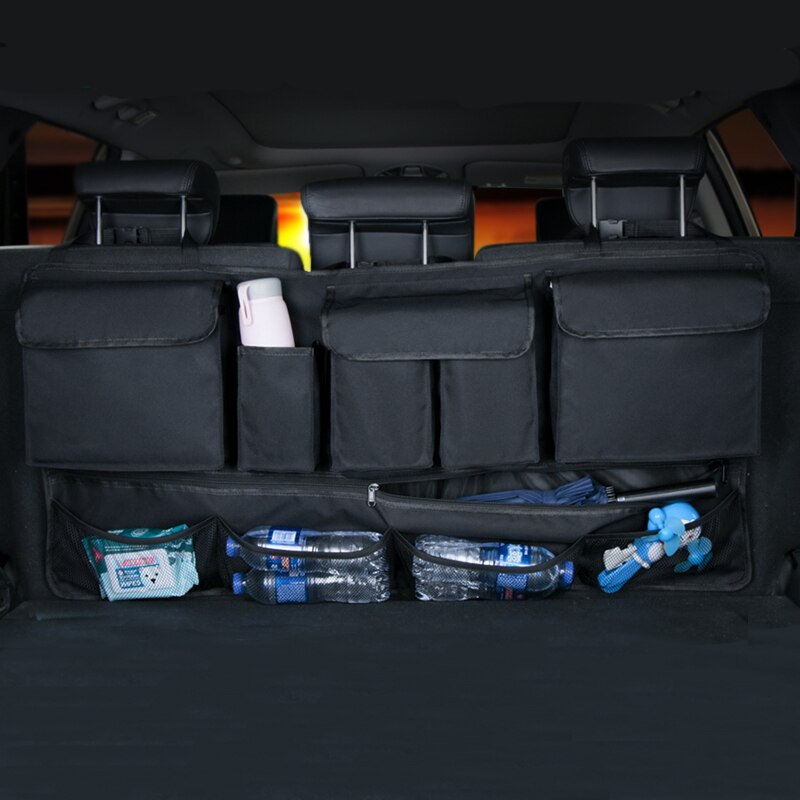 Bil bagagerum opbevaring hængende taske 600d oxford stof bagsæde multifunktionel organizer