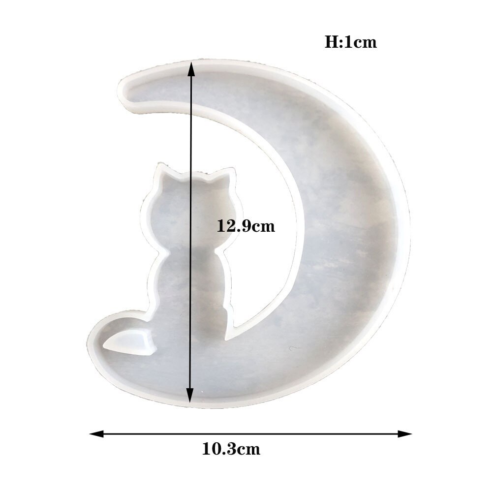 Diy maanhanger mal spiegel epoxy siliconen hars mal voor het maken van sieraden: Kat