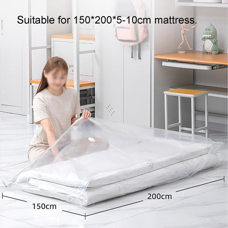 YZMY Matras vacuümzak, matrashoes voor verhuizing/opslag van schuimmatras, 80% compressie, bevat 2 riemen (maat: 240 x 130 cm