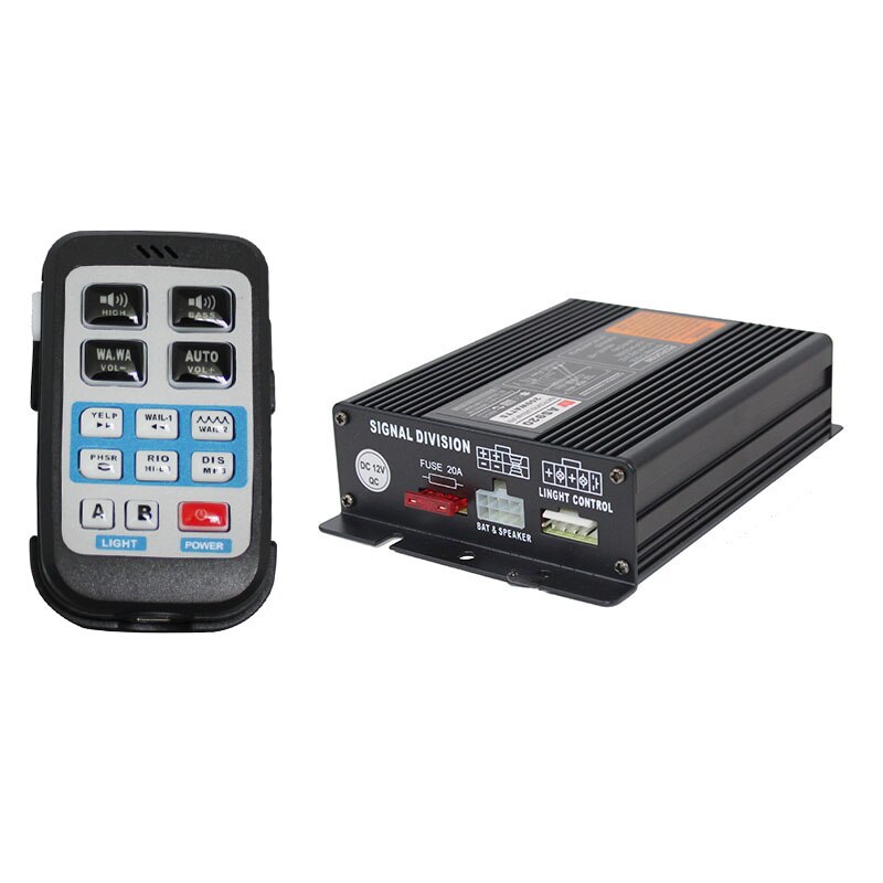 200W 16 Sound Car Siren Speaker Truck Warning Alarm Police Siren Horn Ambulance Emergency Electronic Horn Kit PA MIC Safe System: 200w Power Box